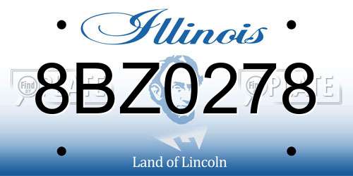 8BZ0278 Illinois License Plate