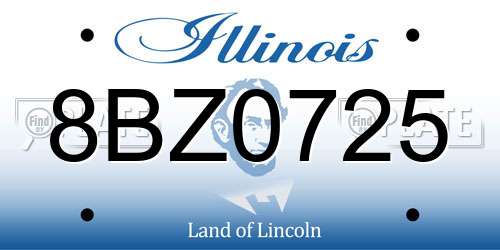8BZ0725 Illinois License Plate