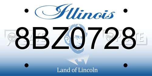 8BZ0728 Illinois License Plate
