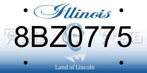8BZ0775 Illinois License Plate