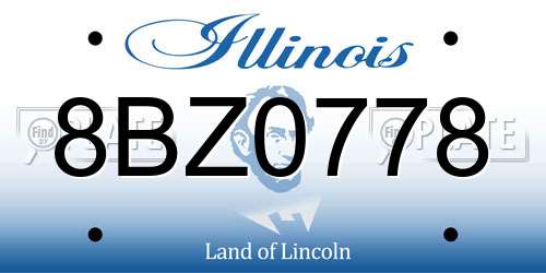 8BZ0778 Illinois License Plate