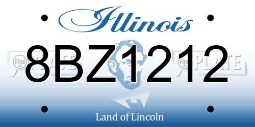 8BZ1212 Illinois License Plate