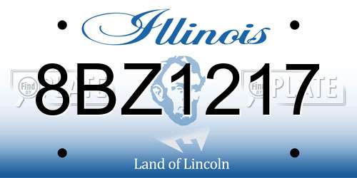 8BZ1217 Illinois License Plate