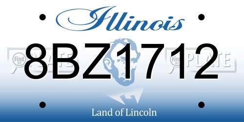 8BZ1712 Illinois License Plate