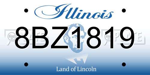 8BZ1819 Illinois License Plate