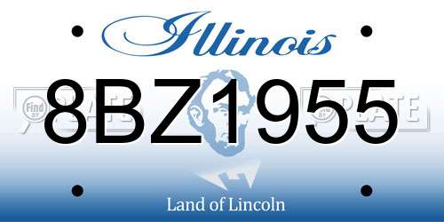 8BZ1955 Illinois License Plate