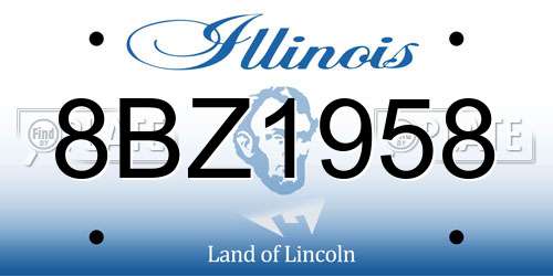 8BZ1958 Illinois License Plate