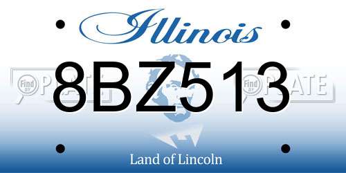 8BZ513 Illinois License Plate