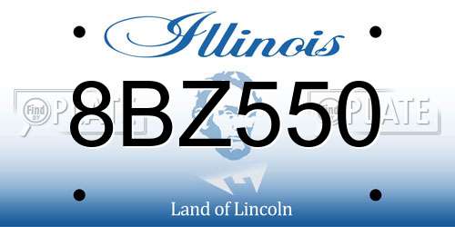 8BZ550 Illinois License Plate