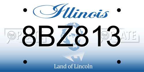 8BZ813 Illinois License Plate