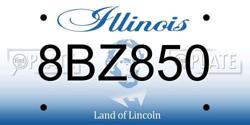 8BZ850 Illinois License Plate