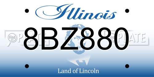 8BZ880 Illinois License Plate