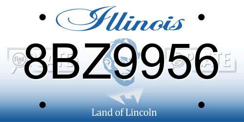 8BZ9956 Illinois License Plate