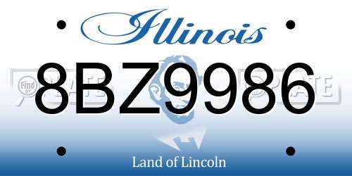8BZ9986 Illinois License Plate