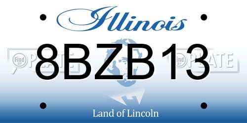 8BZB13 Illinois License Plate