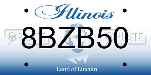 8BZB50 Illinois License Plate