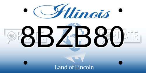 8BZB80 Illinois License Plate
