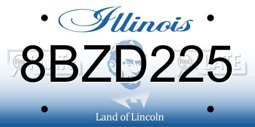 8BZD225 Illinois License Plate