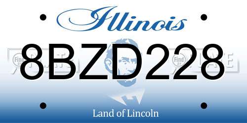 8BZD228 Illinois License Plate