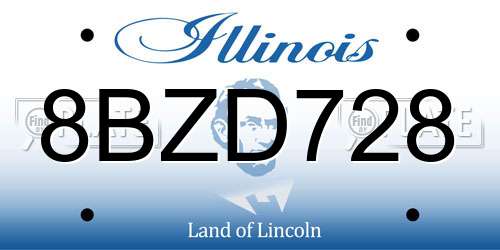 8BZD728 Illinois License Plate