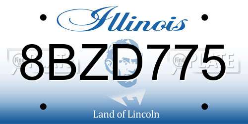 8BZD775 Illinois License Plate