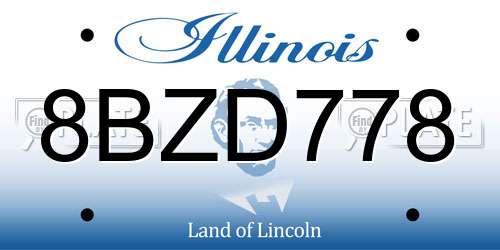 8BZD778 Illinois License Plate