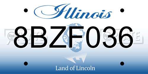 8BZF036 Illinois License Plate