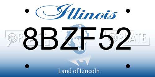 8BZF52 Illinois License Plate