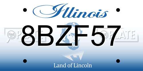 8BZF57 Illinois License Plate