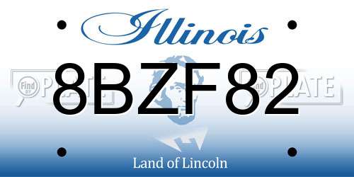 8BZF82 Illinois License Plate