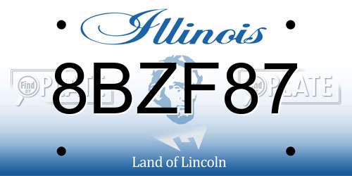 8BZF87 Illinois License Plate