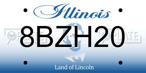 8BZH20 Illinois License Plate