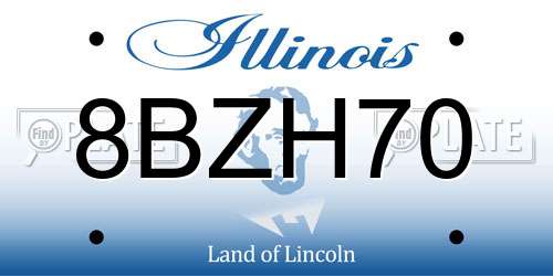 8BZH70 Illinois License Plate