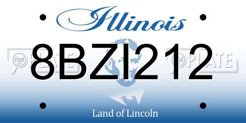 8BZI212 Illinois License Plate