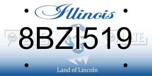 8BZI519 Illinois License Plate