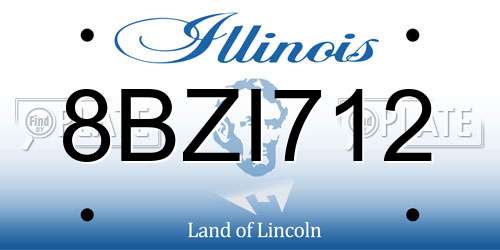 8BZI712 Illinois License Plate