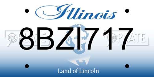 8BZI717 Illinois License Plate