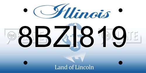 8BZI819 Illinois License Plate
