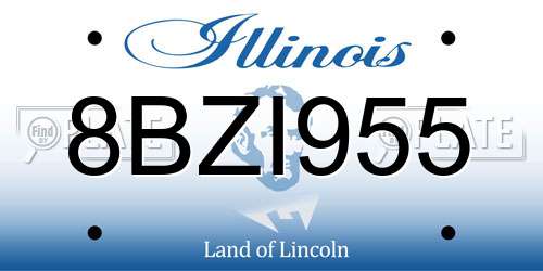 8BZI955 Illinois License Plate