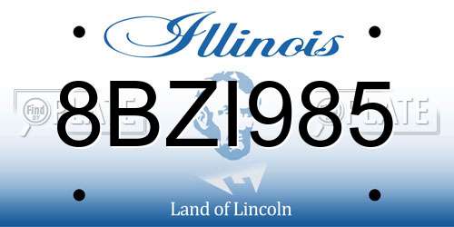 8BZI985 Illinois License Plate