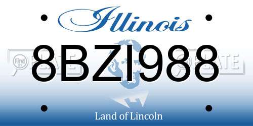 8BZI988 Illinois License Plate
