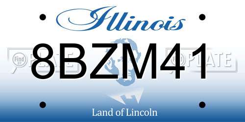 8BZM41 Illinois License Plate