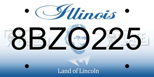 8BZO225 Illinois License Plate
