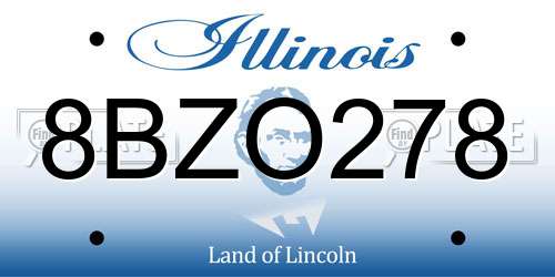 8BZO278 Illinois License Plate