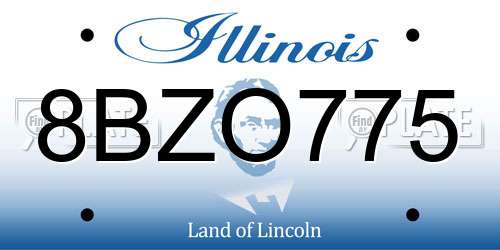 8BZO775 Illinois License Plate