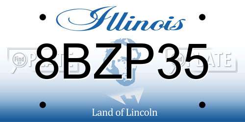 8BZP35 Illinois License Plate