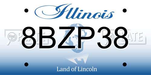 8BZP38 Illinois License Plate