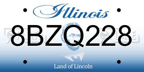 8BZQ228 Illinois License Plate