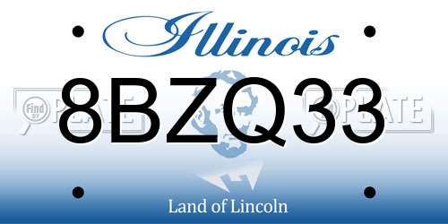 8BZQ33 Illinois License Plate