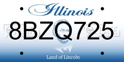 8BZQ725 Illinois License Plate